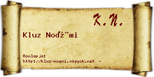 Kluz Noémi névjegykártya